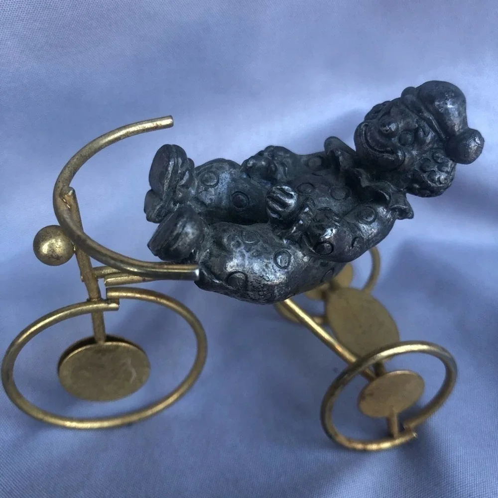 Vintage George Good Pewter Clown on Retro Tricycle Figurine Collectible Decor - Picture 1 of 8